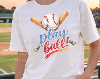 Play Ball PNG | Baseball Mom Shirt Design | Retro Sports Graphic | Game Day PNG | Baseball Lover Digital Download