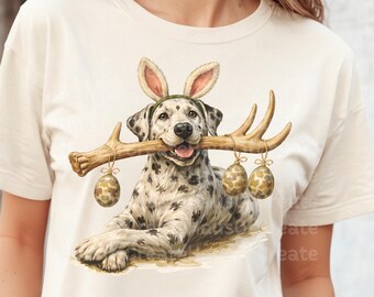 Woodland Bunny PNG | Cute Rabbit with Deer Antlers Illustration | Forest Animal Art | Cottagecore PNG | Digital Download