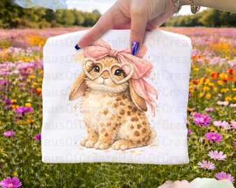 Coquette Cat PNG | Cute Kitten with Glasses Illustration | Pink Bow Cat Art | Girly Aesthetic PNG | Digital Download