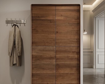 Buffet Haut Design en Bois Massif – Finition Noyer Naturel