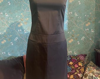 Brown Satin Strapless Dress | Girl Friday, Size 2, Canadian Made