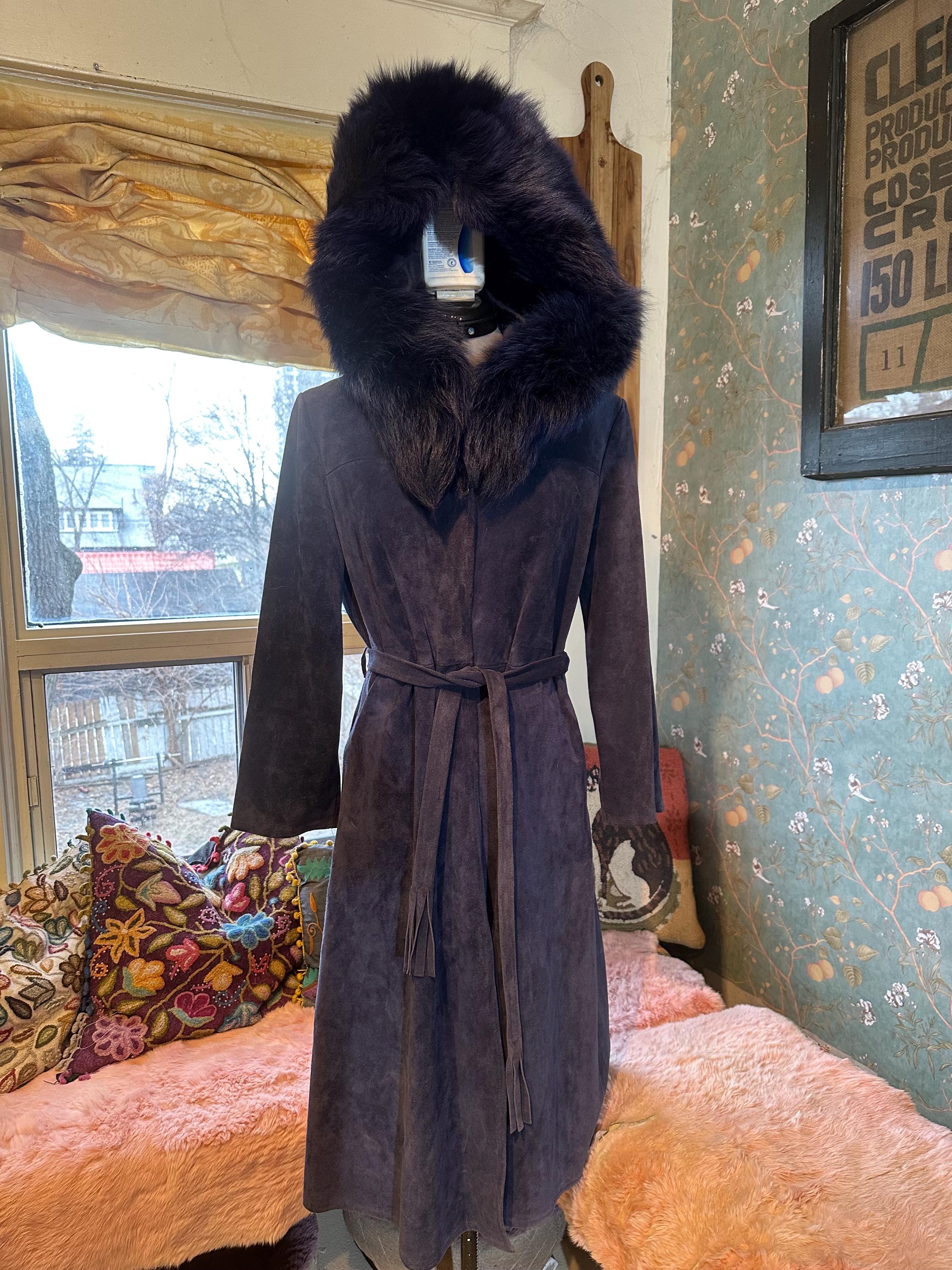 Suede and Fur Coat - Etsy Canada