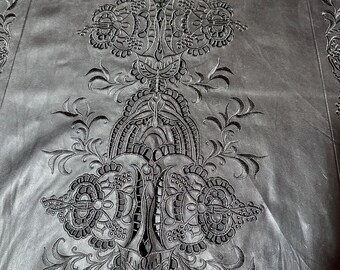 Michel Studio Collection Faux Leather Skirt Ornate Embossed Black Size 20