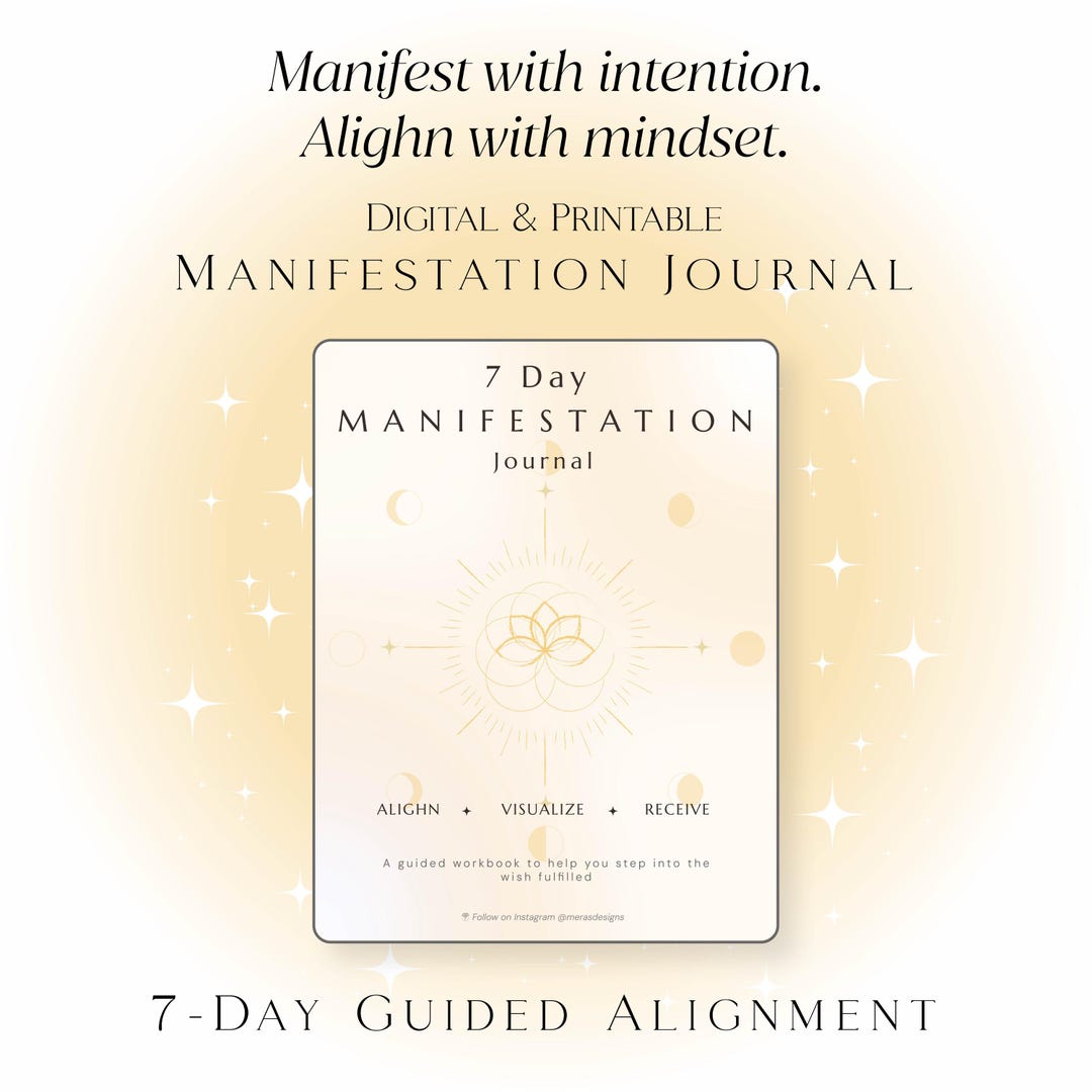 7-day Manifestation Journal | Digital + Printable PDF | Daily Planner ...