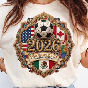 Insigne de la coupe du monde 2026 PNG, conception de football USA Canada Mexique, Style de patch de broderie, fan de football PNG, téléchargement immédiat