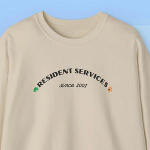 Resident Services Embroidered Crewneck | ACNH Inspired Sweater | Cozy Gamer Apparel | Cottagecore Sweatshirt Gift