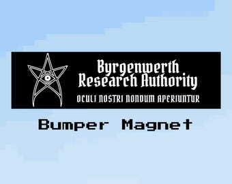 Byrgenwerth Research Authority Bumper Magnet | Bloodborne Inspired Weatherproof Vinyl Car Decal
