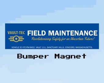 Vault-Tec Field Maintenance Car Magnet | Fallout Inspired Weatherproof Car Decor