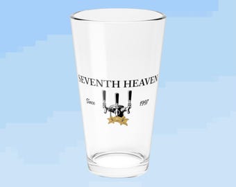 Seventh Heaven Bar Pint Glass | Final Fantasy 7 Inspired Drinkware | 16oz Capacity