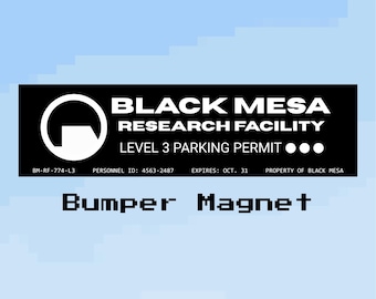 Black Mesa Parking Permit Bumper Magnet | Half-life Inspired Weatherproof Vinyl Car Decor