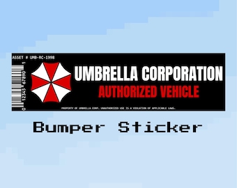 adhésif pour pare-chocs d'Umbrella Corporation | Sticker voiture en vinyle résistant aux intempéries inspiré de Resident Evil