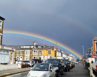 Blackpool Double Rainbow Print – Dramatic Coastal Sky (Digital Download)