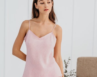 Breathable Linen Cami Constance in Dusty Rose Linen/ Linen Underwear Eco/Linen Top/ Linen Camisole/ Linen Pajama Top/ Holiday-ressort top