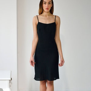 Slip Linen Dress GABIJA Lace/ Nightgown/ Linen Night Dress/ Black Linen Dress Cut Bias/ Slip Dress/ Linen Dress/ Summer Dress/ Pyjama/ Gift