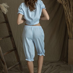 Knee length pajama pants top