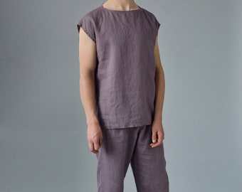 Linen Pajama Set For Men/Summer Sleepwear Set For Men / Flax Men's Pajama/ Linen Loungewear Men's