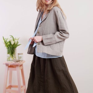 Linen Loose Oversize Blazer KIM/ Flax Jacket/ Natural Linen - Etsy