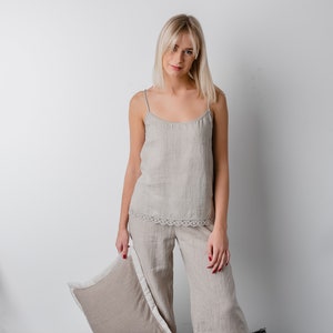 Linen natural pajama set Isabella sustainable