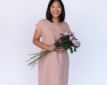 Linen Dress MIAMI . Linen Tunic Dress. Linen Dress for Women. Linen Knee  Length Dress - Etsy