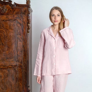Luxury Linen Pajama Set for Women/ Pajama With Handmade - Etsy
