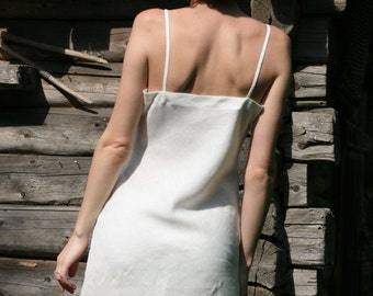 Linen Slip Dress Gabija Lace Linen White Gown Linen Underdress Linen Nightgown Women&#39;s Undergarments Sleepwear Linen Dress Valentine Pyjama