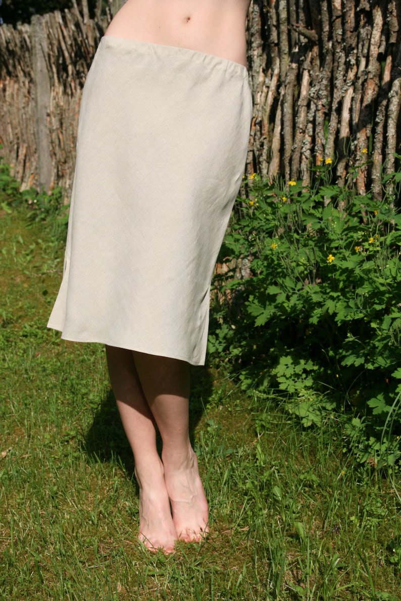 Linen petticoat nice body fit, in natural undyed flax