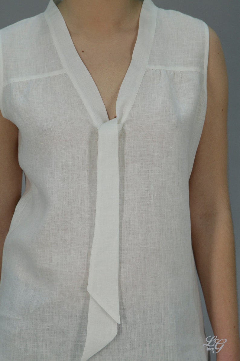 Blouse Linen With Bows