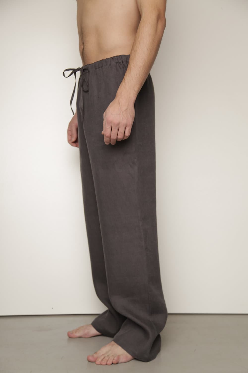 Linen Men s Pajama Pants With Open Front Fly Classic Pajama Trouser Natural Pijama Bottoms Linen Loungewear For Him Gift for Husband