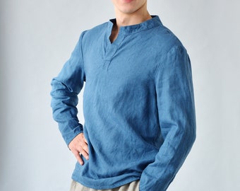 Linen Shirt for Men/ Flax Men's Shirt 