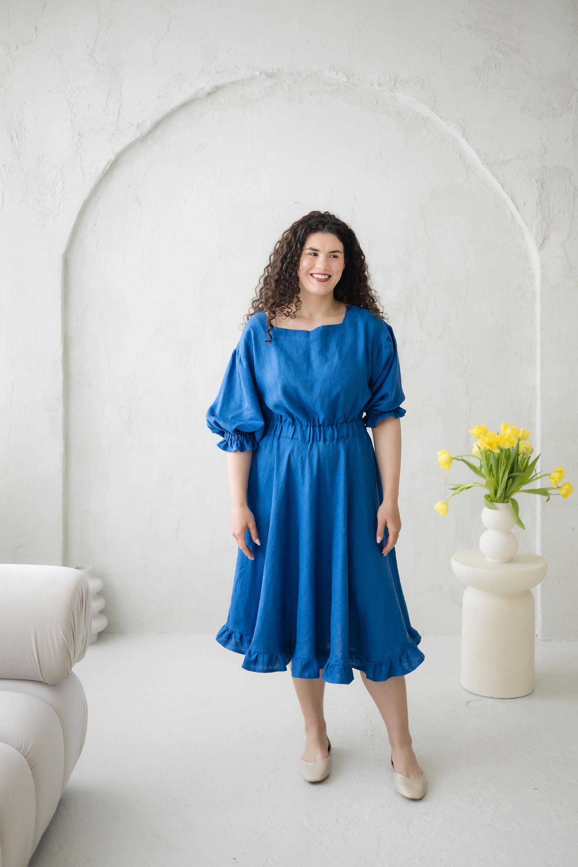 dusty blue midi dress with sleeves Alex Evenings 81171837 Mother of the Bride A Line Midi Dress main image 0