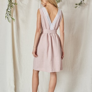 Dusty rose dress Mila with open back and lace