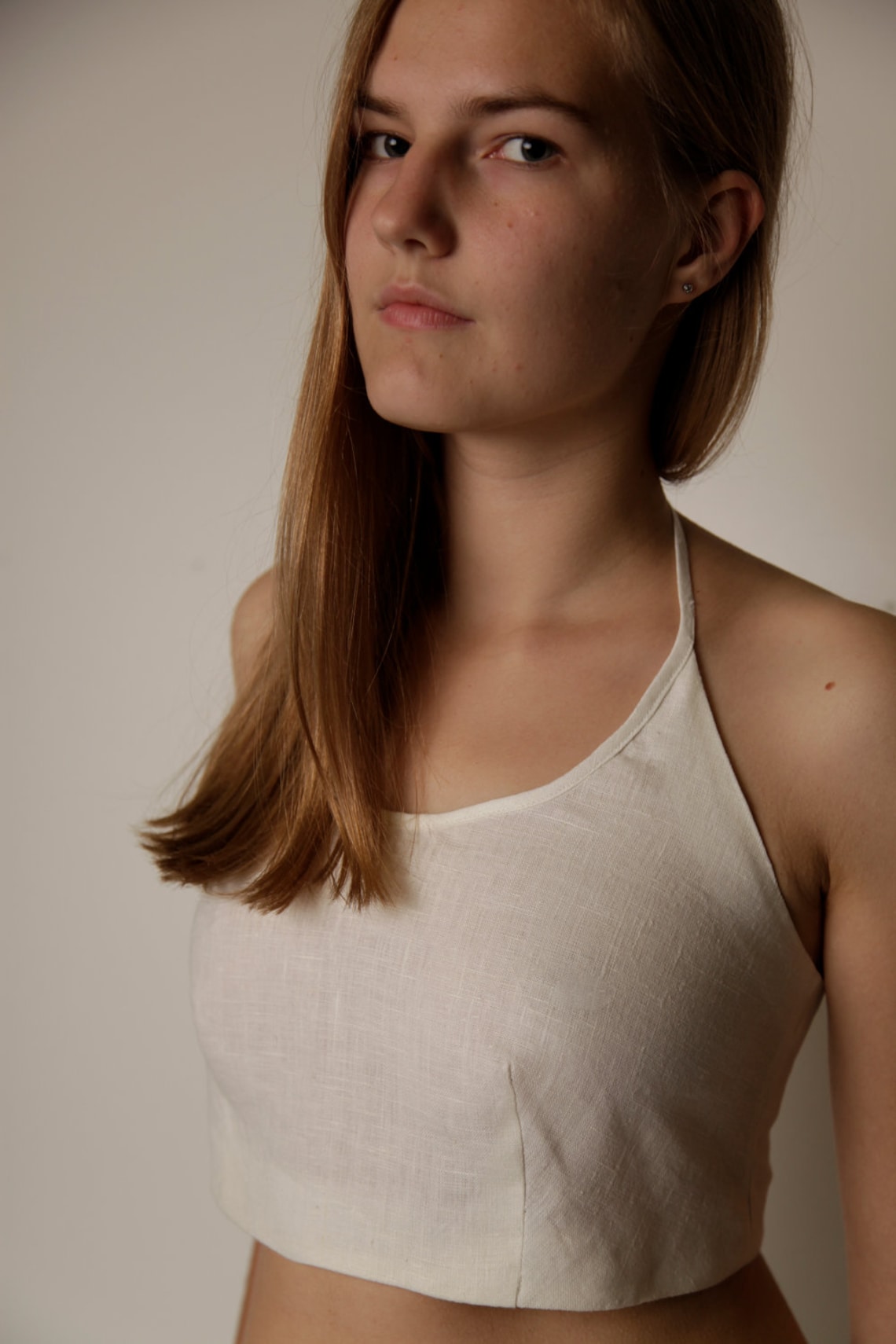 Linen Top Linen White Bustier Linen Straped Top Linen Crop Etsy
