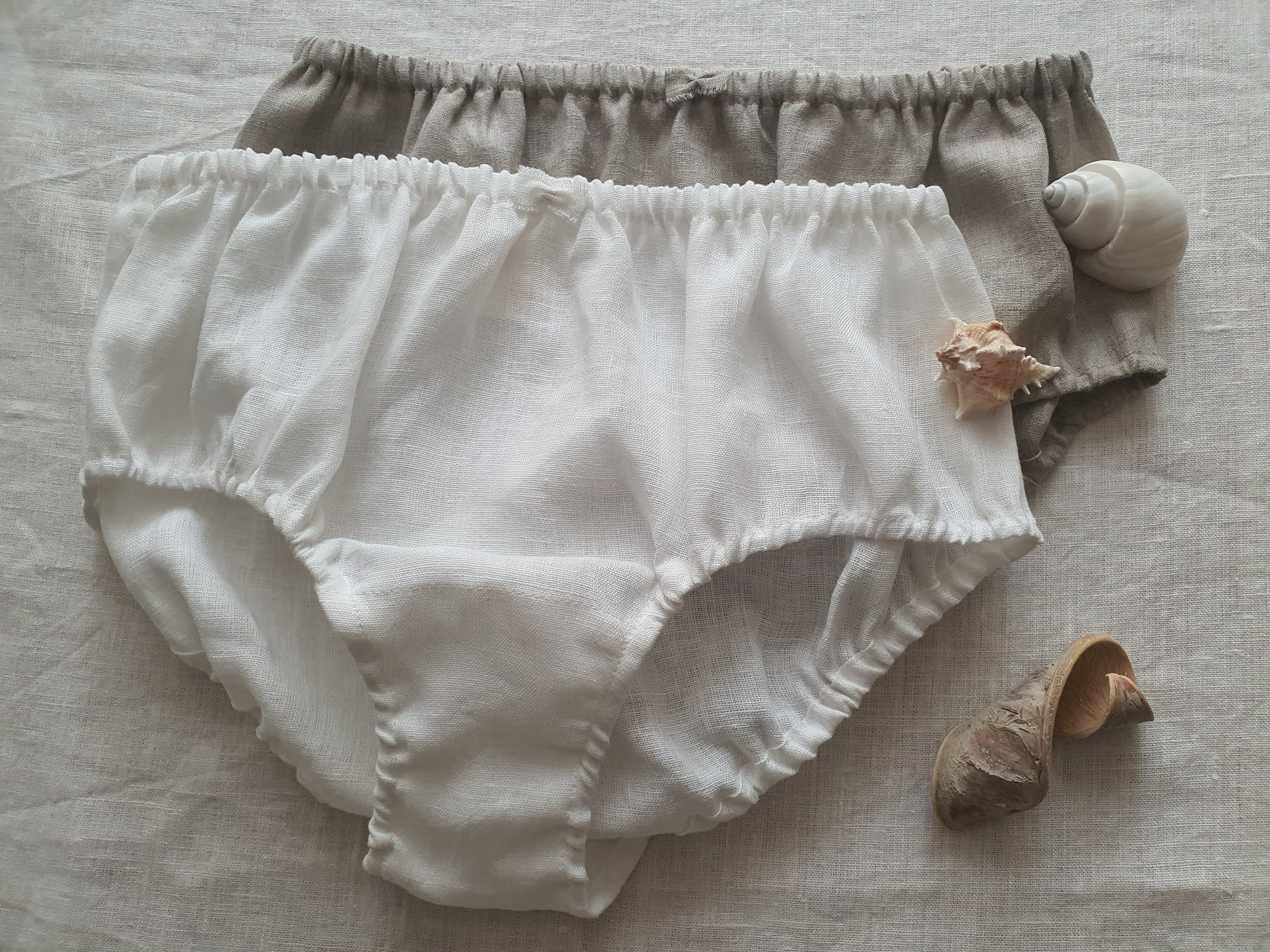 Linen Panties Knickers Midi High Set of 2/ Linen Underwear/ Etsy Israel