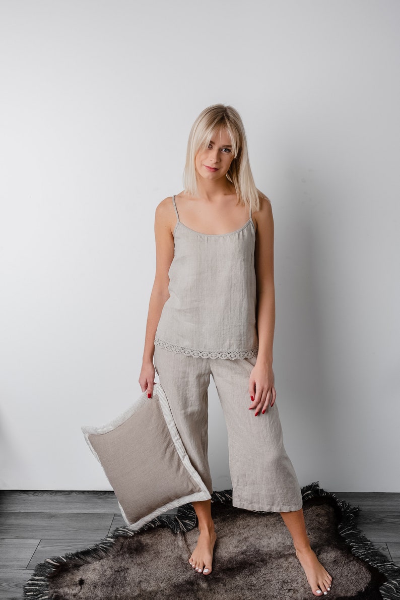 Linen natural pajama set Isabella sustainable