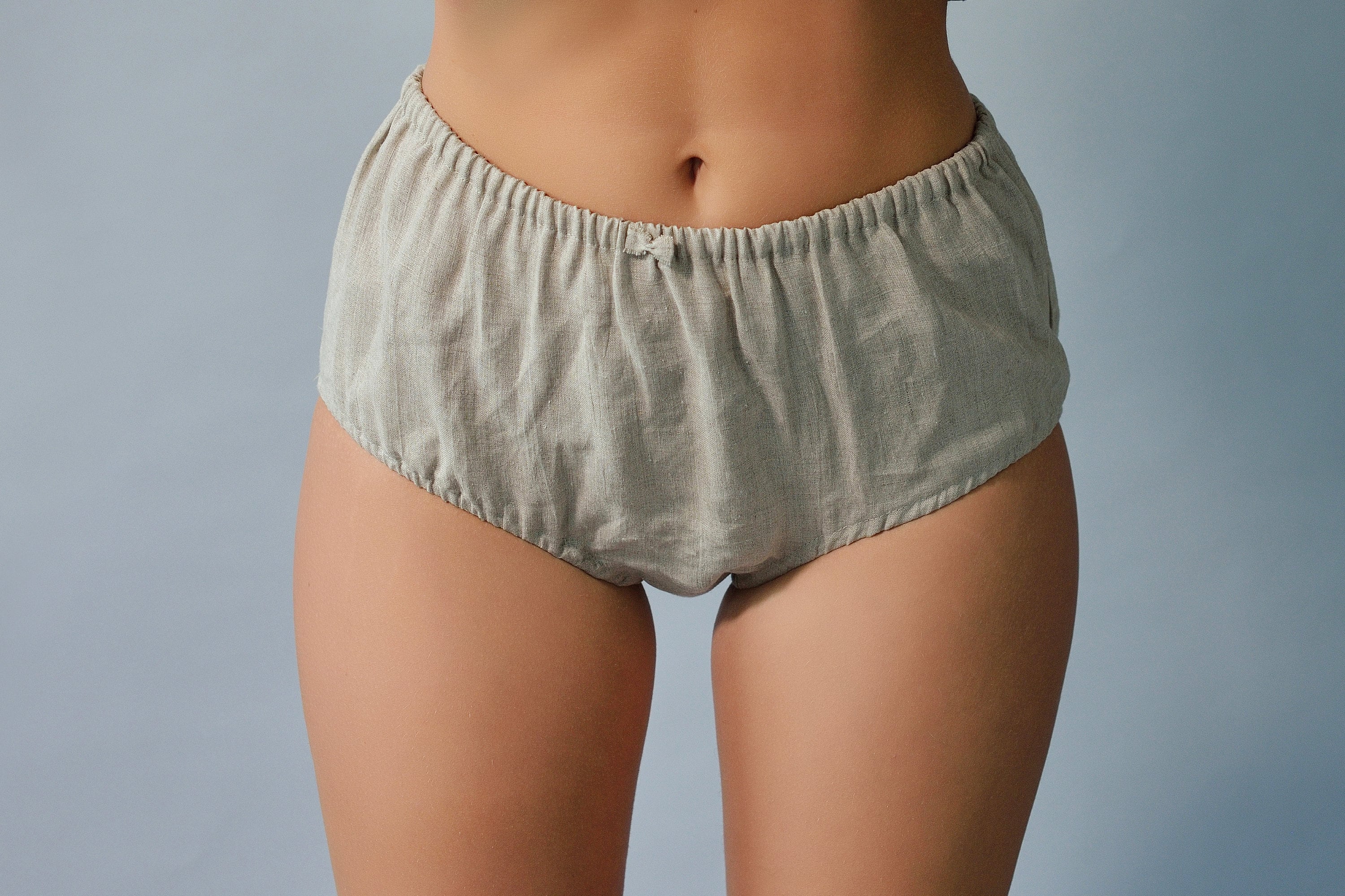 Linen Natural Panties/knickers of High Rise/ Linen Underwear Eco