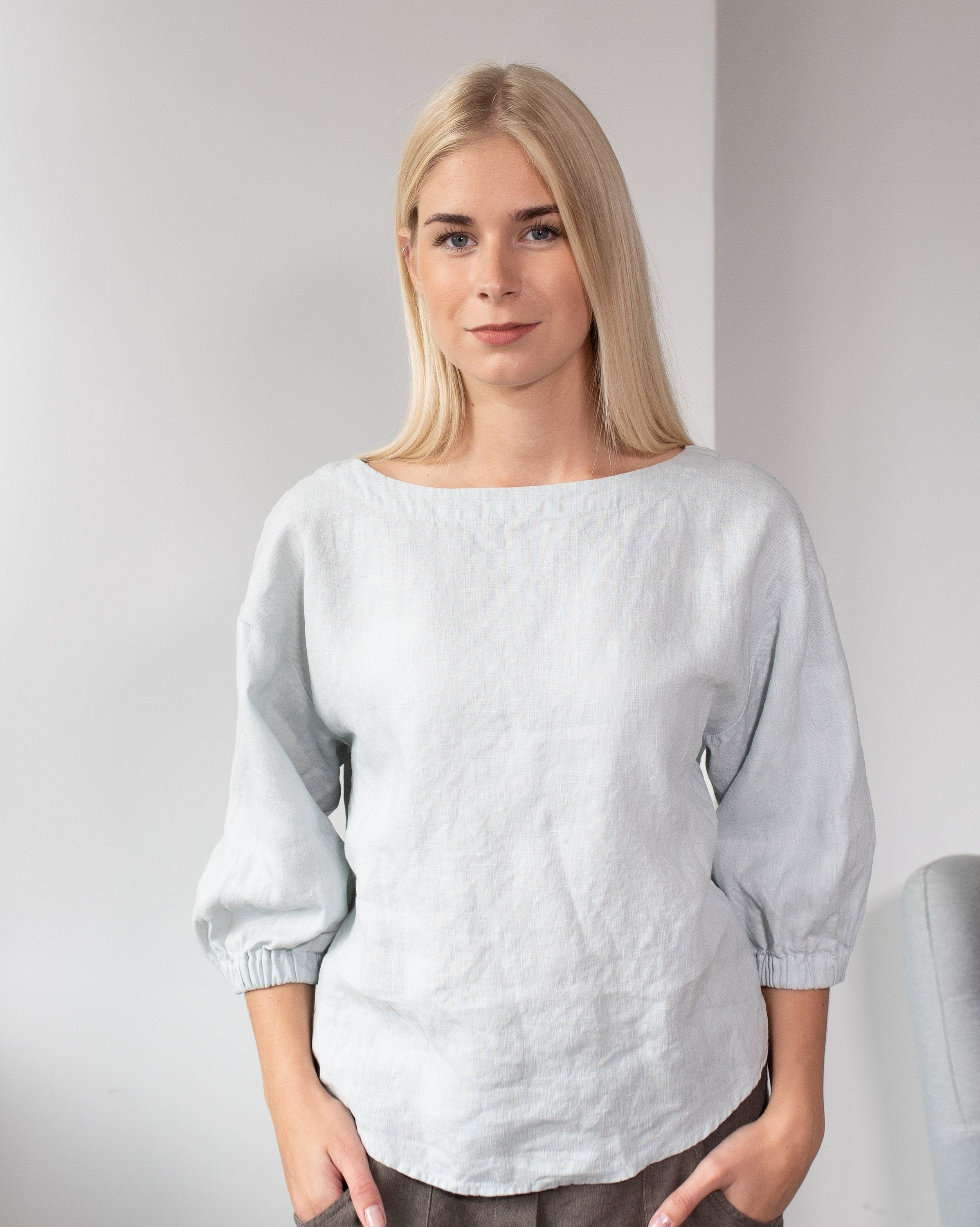 Tunique Femme NEXT Gris Crème Noir - Taille 20 - Manches Longues - Neuf Avec Défauts