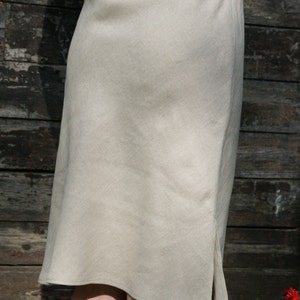 Linen natural petticoat, underskirt knee length