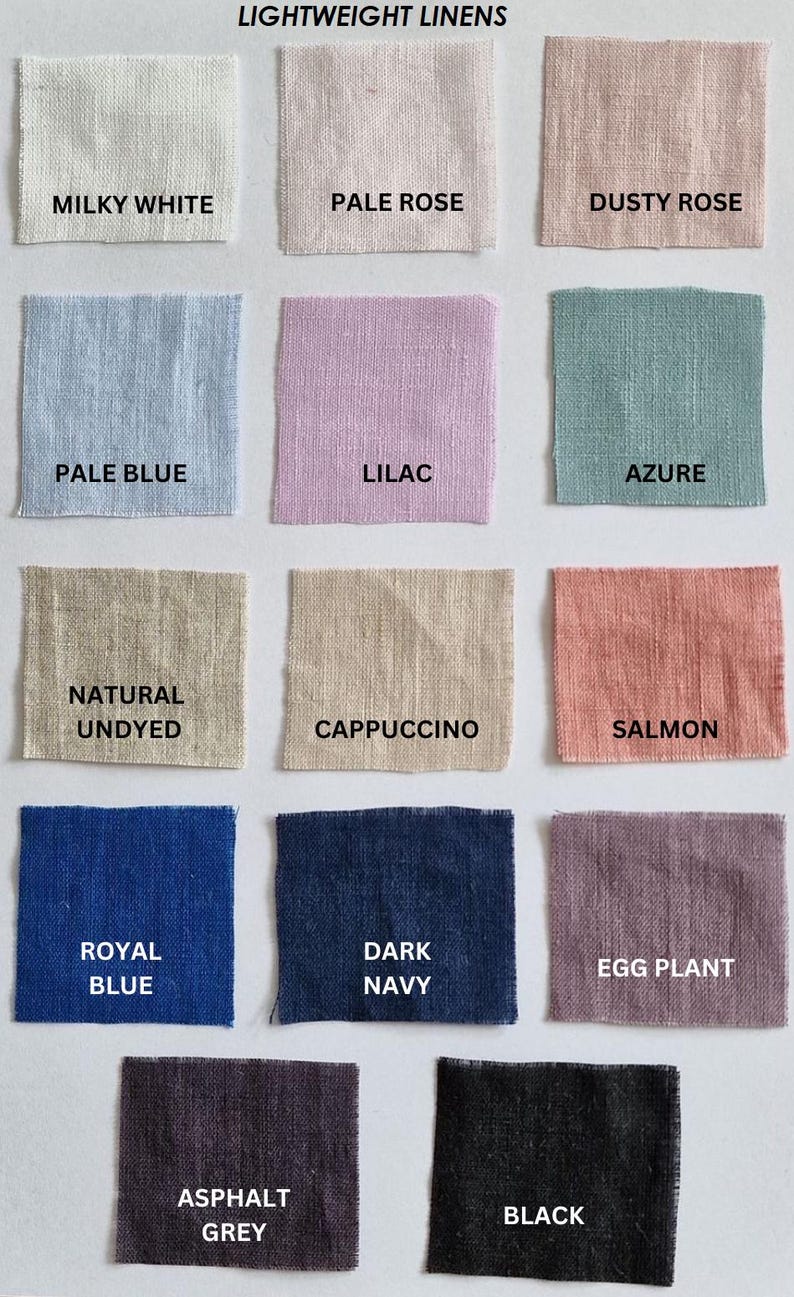 Lightweight 140g/m2 linen colors