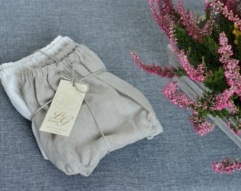 Slip e mutandine di lino a vita alta, set da 2 / Biancheria intima di lino / Lingerie in lino / Pantaloncini di lino / Biancheria intima vintage / Biancheria intima biologica / Mutandine di lino
