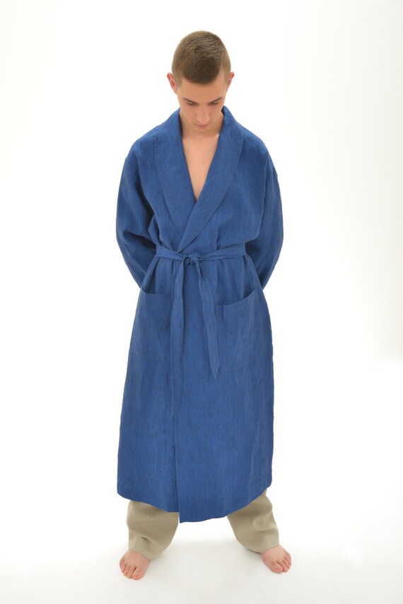 Linen Bath Robe Mens/ Luxury Pure Linen Oversize Robe With Etsy