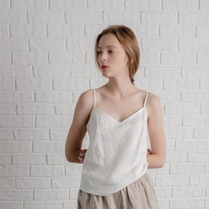 White and natural sustainable top Constance