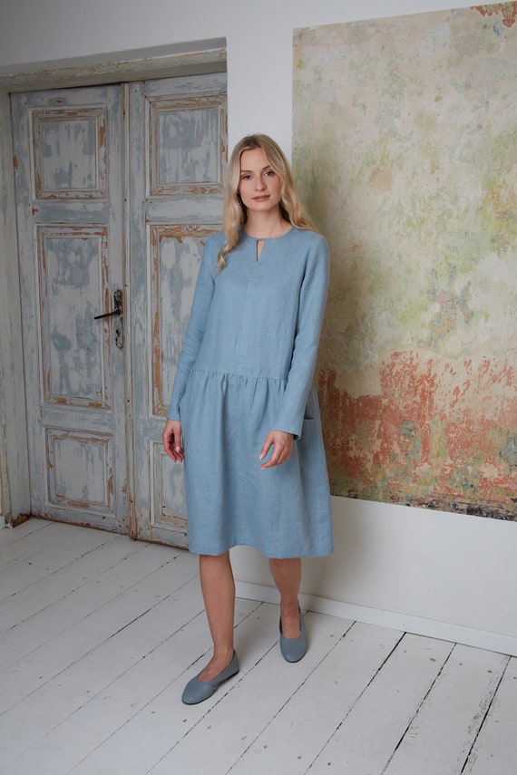 Comfort linen maxi dress sales