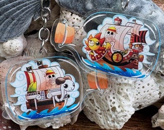 Merry/Sunny/Law Ship in a Bottle Charm and Ornament