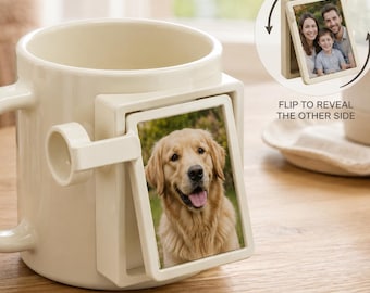 Personalisierbarer Becher mit wechselndem Bild – 2 Fotos auf Vorder- und Rückseite