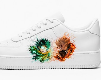 My Hero Academia Limited Edition Unisex Custom Sneakers – Deku & Bakugo Anime-Sneakers – Handgefertigt – Anime-Kunst