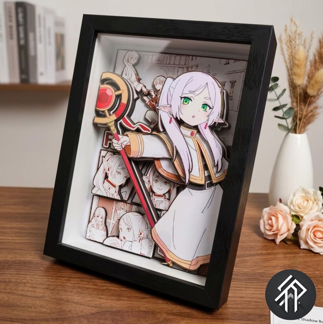Anime Paper Frame Frieren Anime Handmade Paper Art Frame - Shadow Box 3D Frieren ...