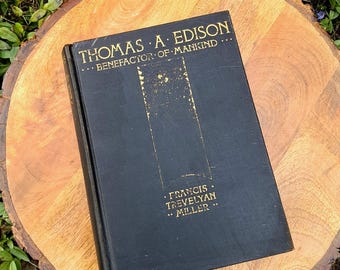 1931 Thomas A. Edison Dobroczyńca Ludzkości – zabytkowa ilustrowana książka w twardej oprawie
