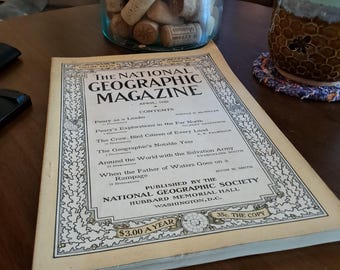 Antyczny magazyn National Geographic, kwiecień 1920: Eksploracja Arktyki przez Peary'ego