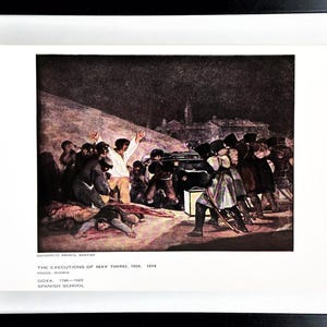 impression d'art vintage 5 x 7 GOYA - « Les exécutions du 3 mai 1808 » - cadeau parfait pour les étudiants en art et histoire du XIXe siècle !
