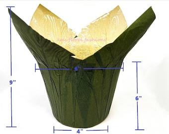 10 Envoltórios Grandes para Vasos de Flores Kwik COVER 15cm VERDE MILITAR Decore seus Vasos Vendedores de Plantas e Organizadores de Casamentos Veja!